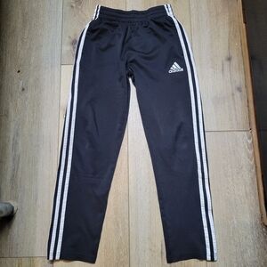 Adidas Kids Black Joggers with White Stripes Size 10/12